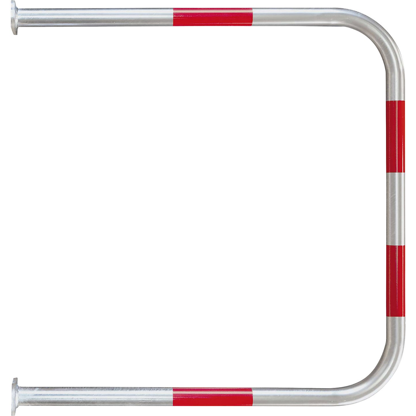 Wall protection bar, zinc plated/red, HxW 1000 x 1000 mm.
