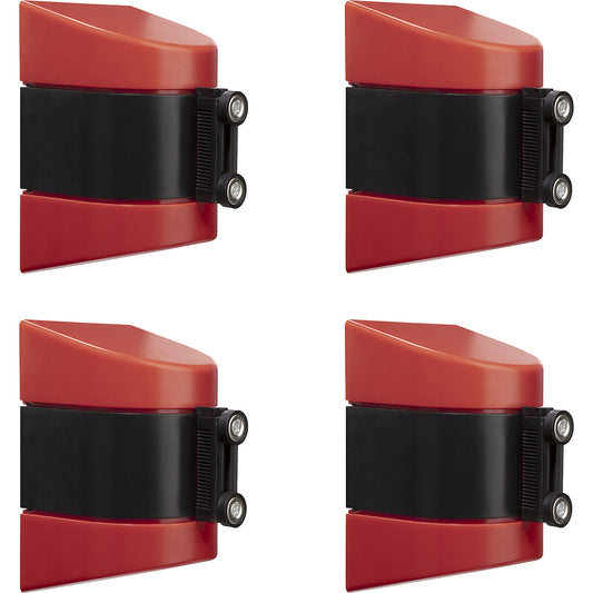 Belt barrier, bolt-on assembly, pack of 4, red/white, belt length 7700 mm.