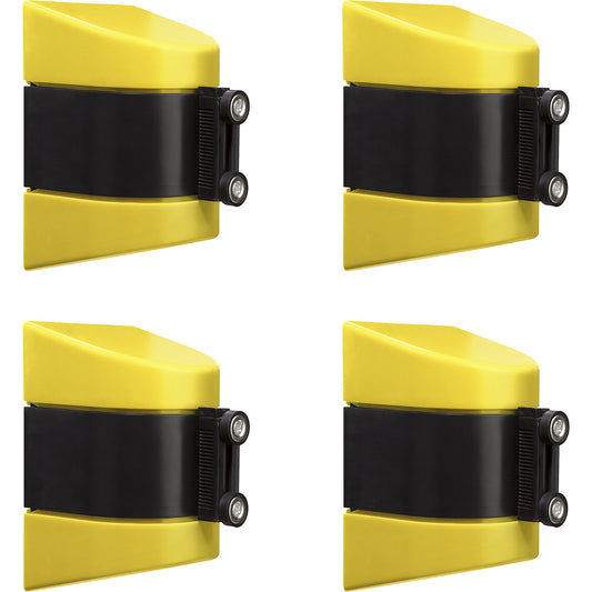 Belt barrier, bolt-on assembly, pack of 4, yellow/black, belt extension 7700 mm.