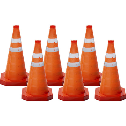 Traffic cone, folding, height 450 mm, pack of 6.