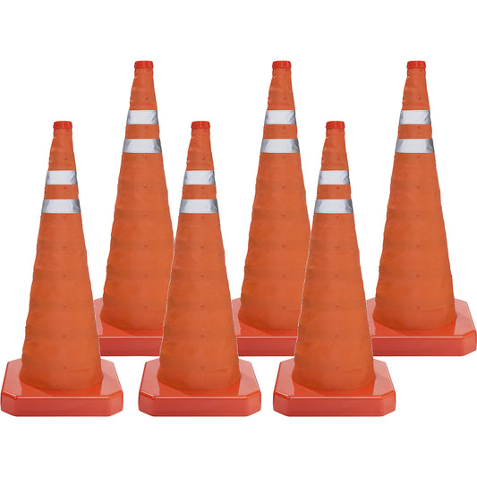 Traffic cone, folding, height 700 mm, pack of 6.