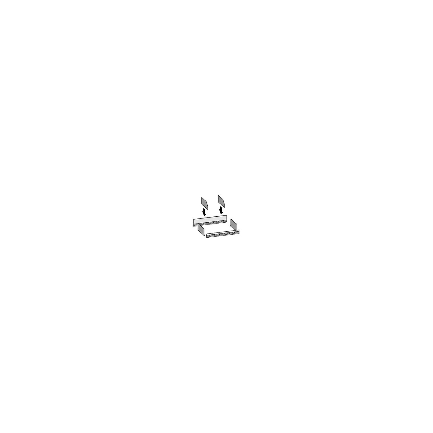 Shelf partition, height 200 mm, for shelf depth 500 mm.
