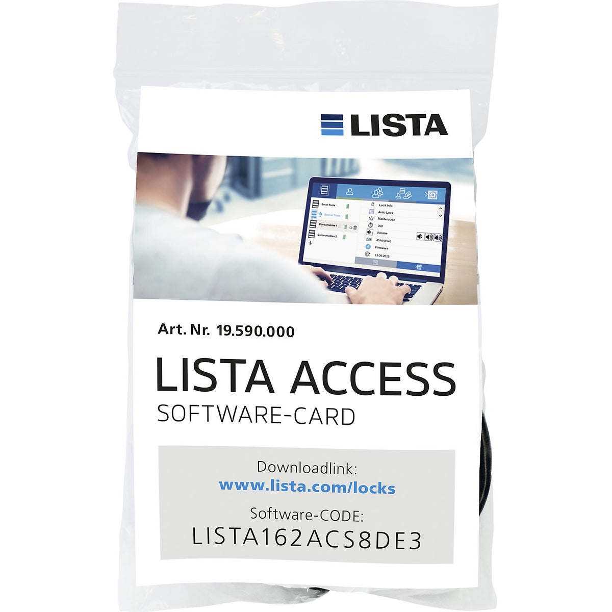 Access software, suitable for Lista cupboards with RFID lock, item.