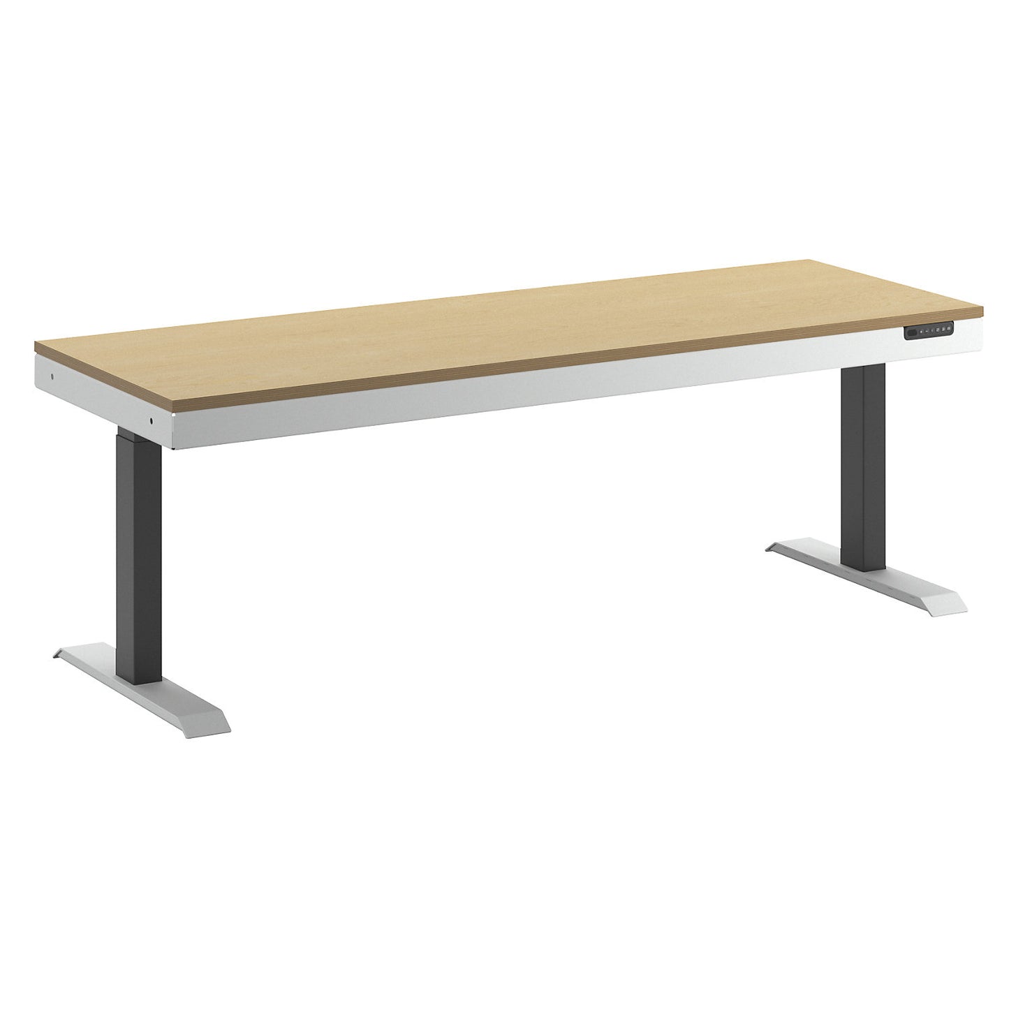 Work table, electrically height adjustable, multiplex board, WxD 2000 x 700 mm.