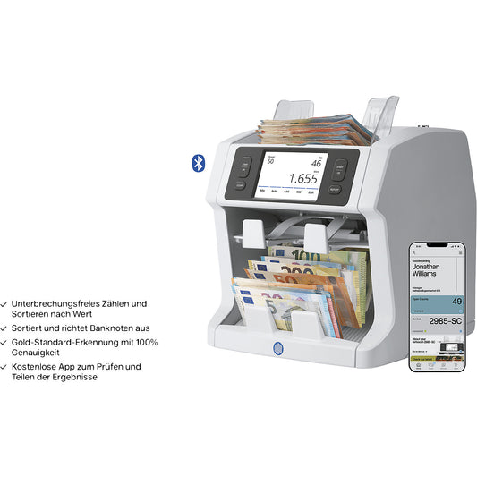 Banknote counter, 2985-SC, 10-fold authenticity check.