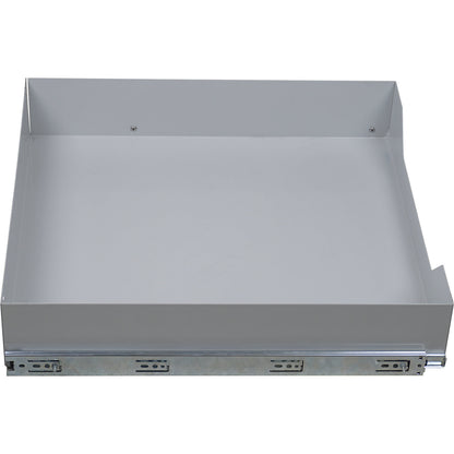 Pull-out drawer, for housing module, for under-table mounting.