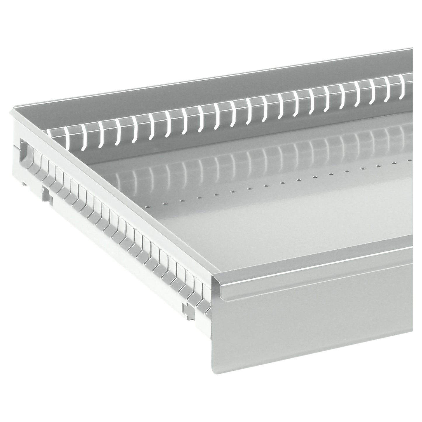 Drawer for ESD double door cupboard, HxWxD 95 x 1000 x 580 mm, max. load 50 kg, light grey RAL 7035.