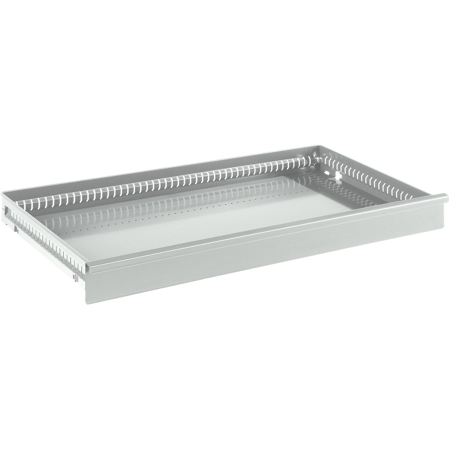 Drawer for ESD double door cupboard, HxWxD 95 x 1000 x 580 mm, max. load 50 kg, light grey RAL 7035.