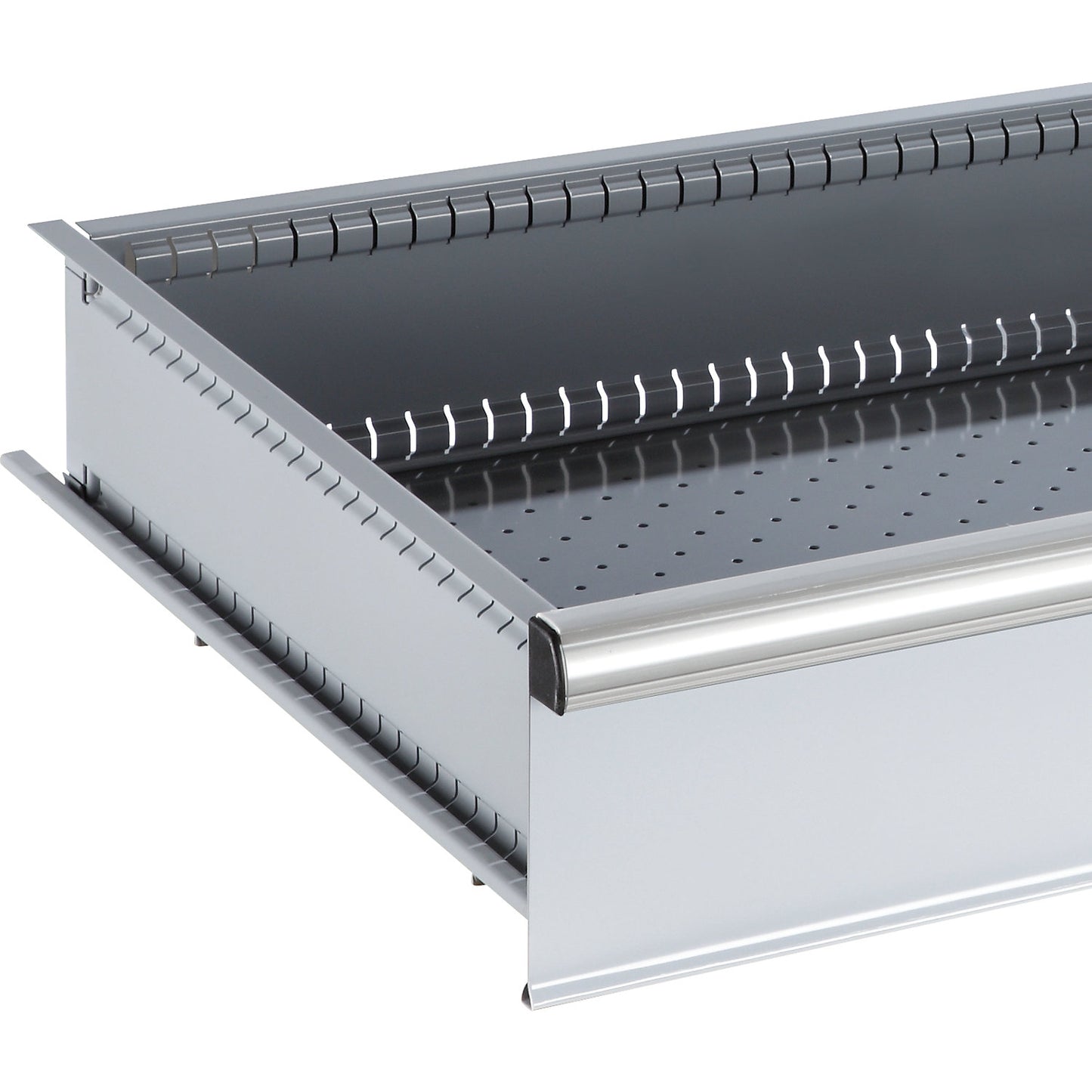 Drawer for ESD heavy-duty cupboard, WxD 918 x 459 mm, max. load 200 kg, front height 100 mm, light grey RAL 7035.