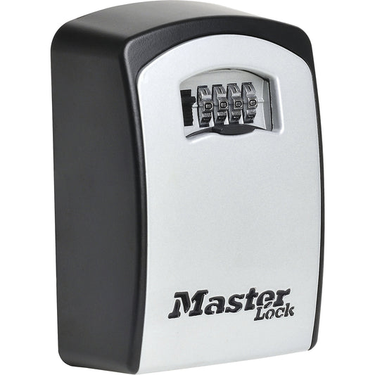 Extra large key box, aluminium with 4-digit combination, pack of 4, black.