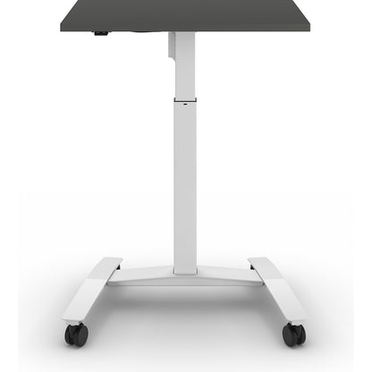 Atlanta 1-column desk with rollers, WxD 800 x 600 mm, white, dark grey.