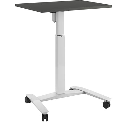 Atlanta 1-column desk with rollers, WxD 800 x 600 mm, white, dark grey.