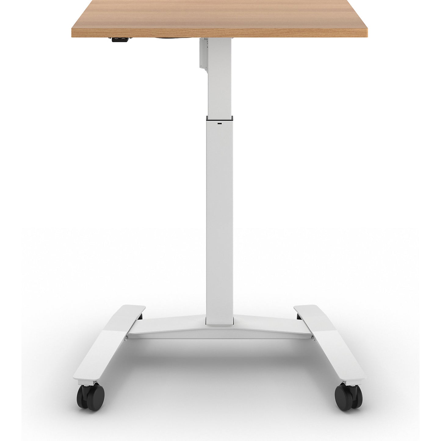 Atlanta 1-column desk with rollers, WxD 800 x 600 mm, white, beech.