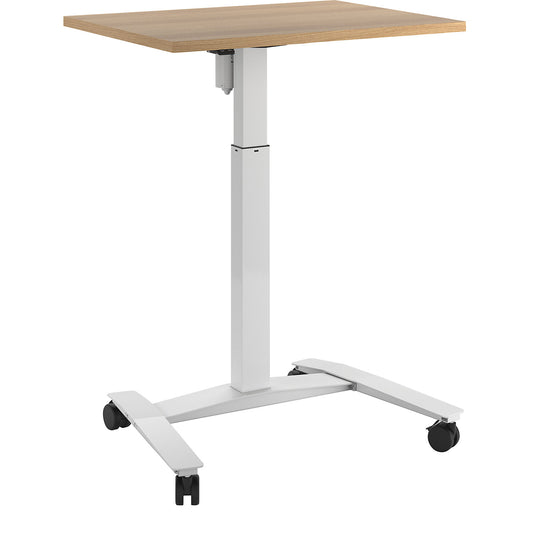 Atlanta 1-column desk with rollers, WxD 800 x 600 mm, white, beech.