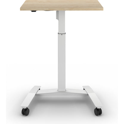Atlanta 1-column desk with rollers, WxD 800 x 600 mm, white, oak.