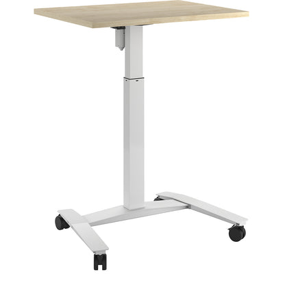 Atlanta 1-column desk with rollers, WxD 800 x 600 mm, white, oak.
