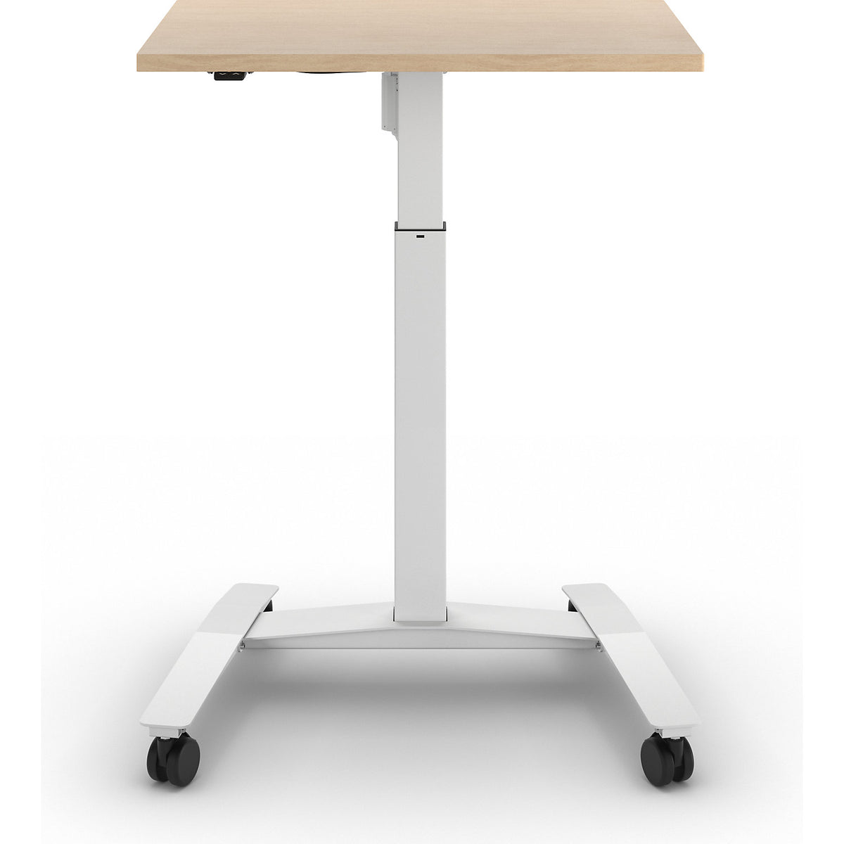 Atlanta 1-column desk with rollers, WxD 800 x 600 mm, white, birch.