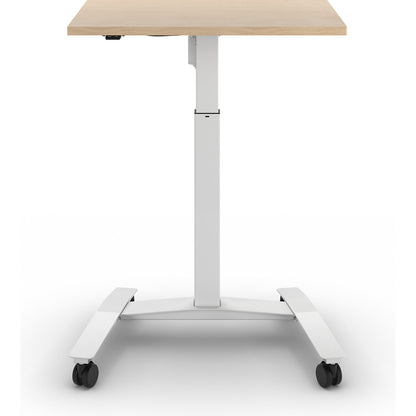 Atlanta 1-column desk with rollers, WxD 800 x 600 mm, white, birch.