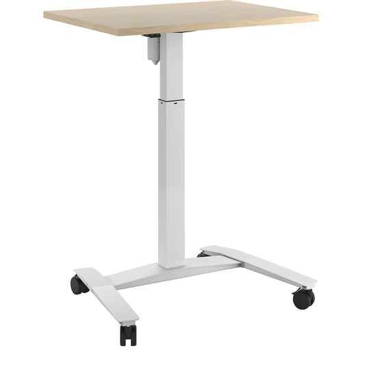 Atlanta 1-column desk with rollers, WxD 800 x 600 mm, white, birch.