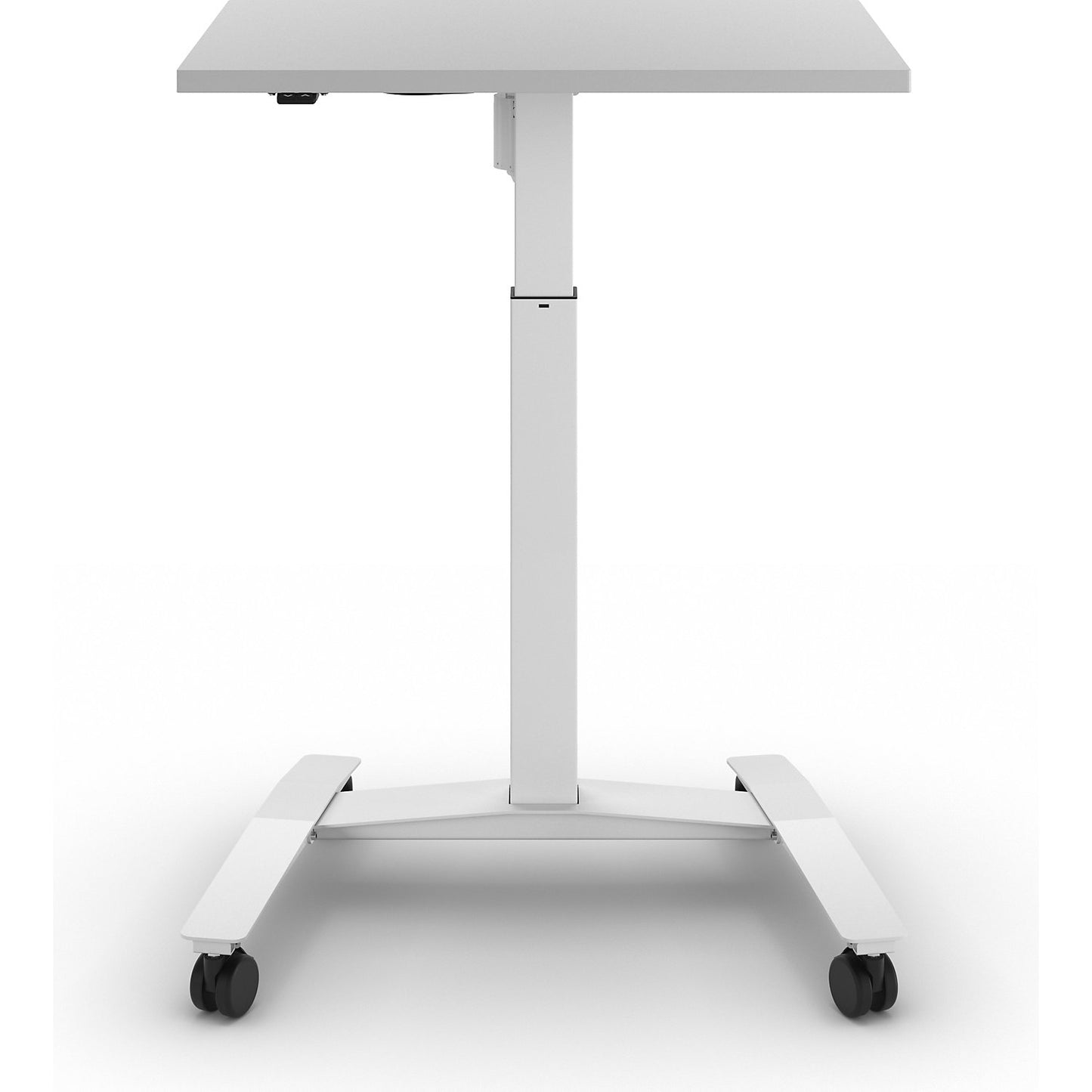Atlanta 1-column desk with rollers, WxD 800 x 600 mm, white, light grey.