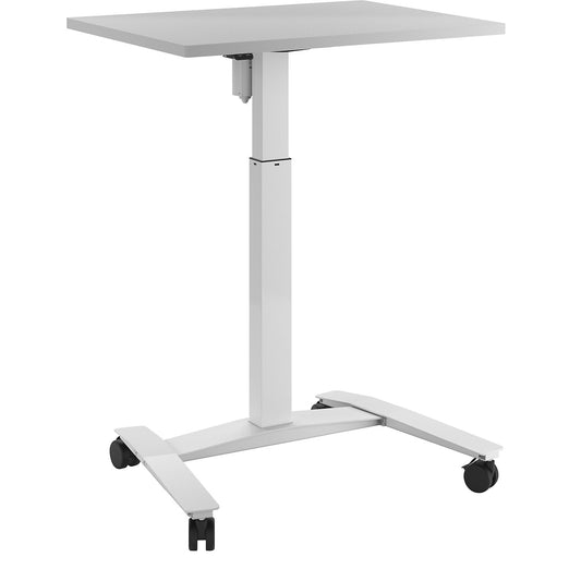 Atlanta 1-column desk with rollers, WxD 800 x 600 mm, white, light grey.