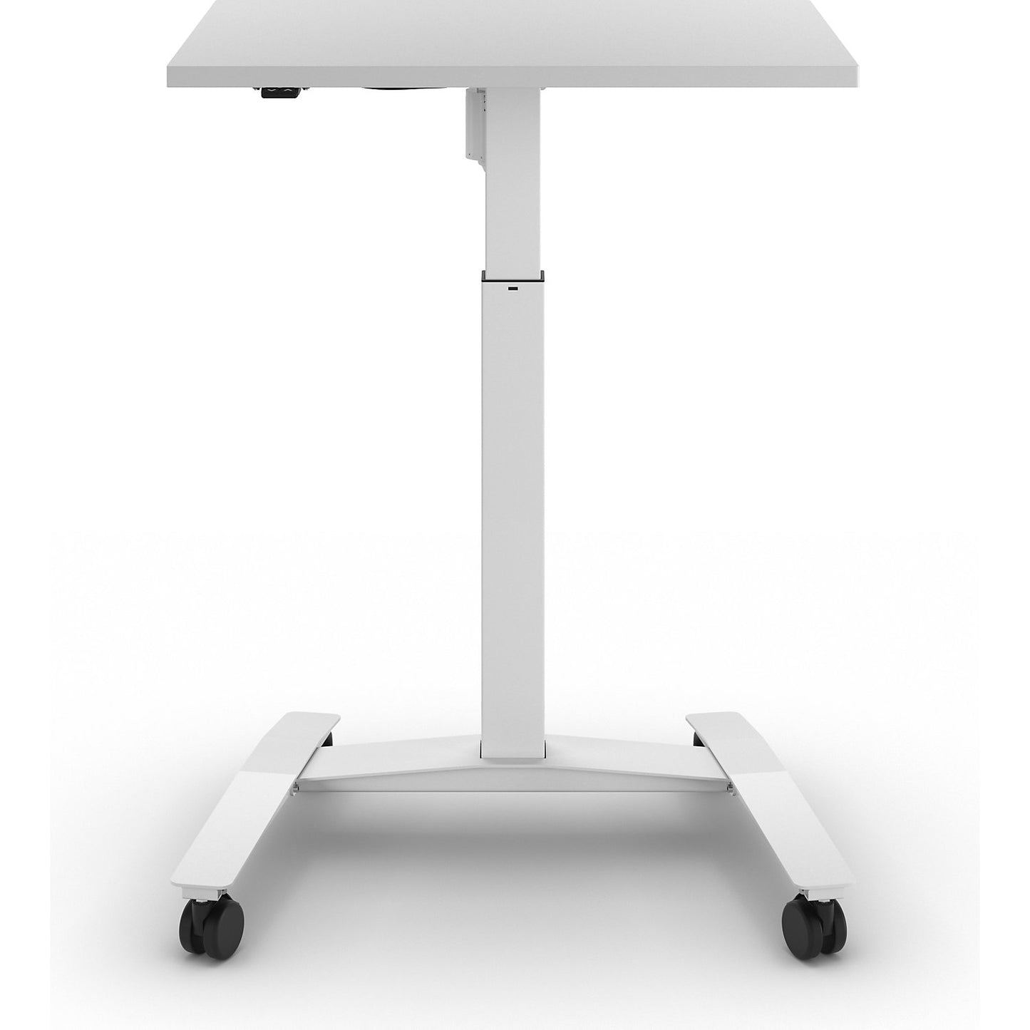 Atlanta 1-column desk with rollers, WxD 800 x 600 mm, white, white.