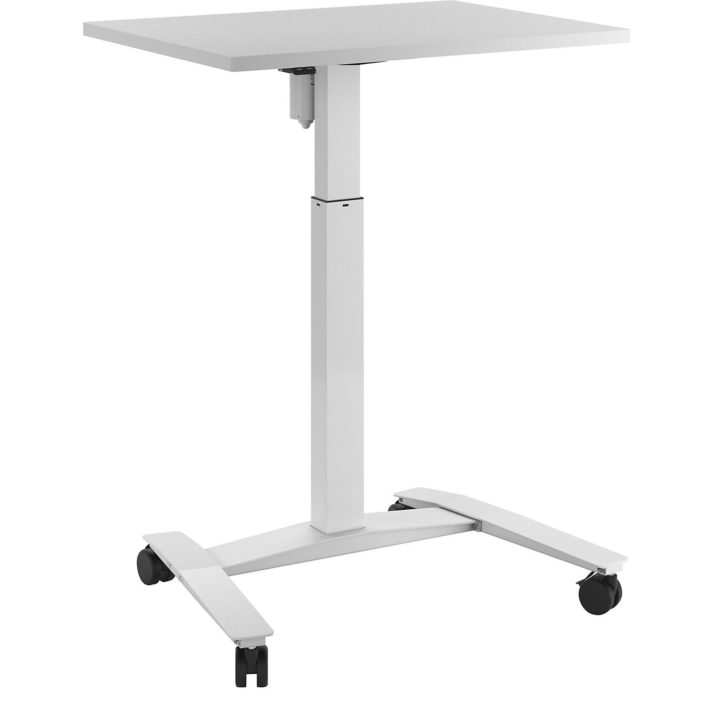 Atlanta 1-column desk with rollers, WxD 800 x 600 mm, white, white.