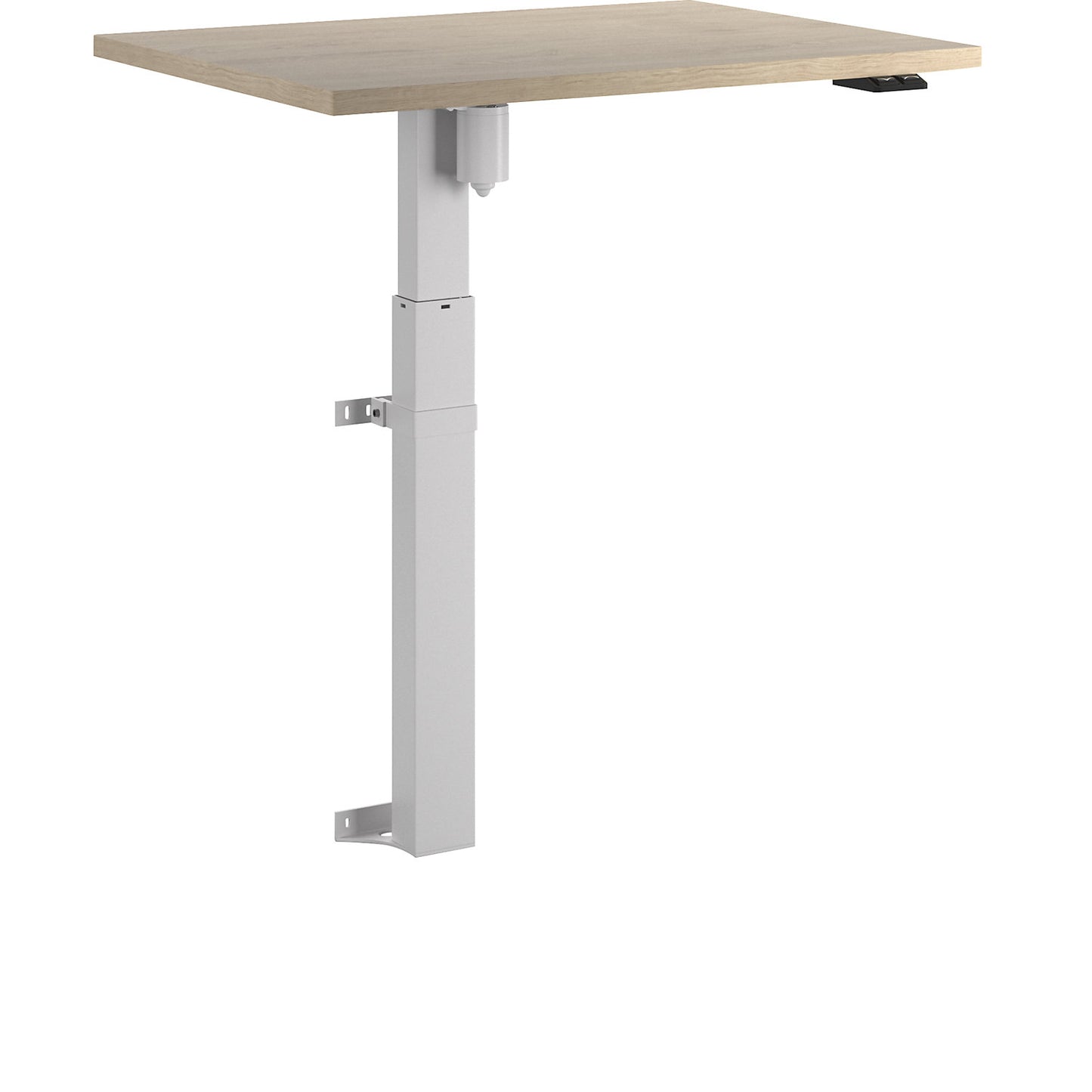 Atlanta 1-column desk, wall-mounted, WxD 800 x 600 mm, white, oak.