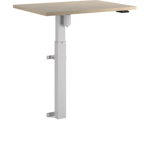 Atlanta 1-column desk, wall-mounted, WxD 800 x 600 mm, white, oak.
