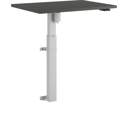 Atlanta 1-column desk, wall-mounted, WxD 800 x 600 mm, white, dark grey.
