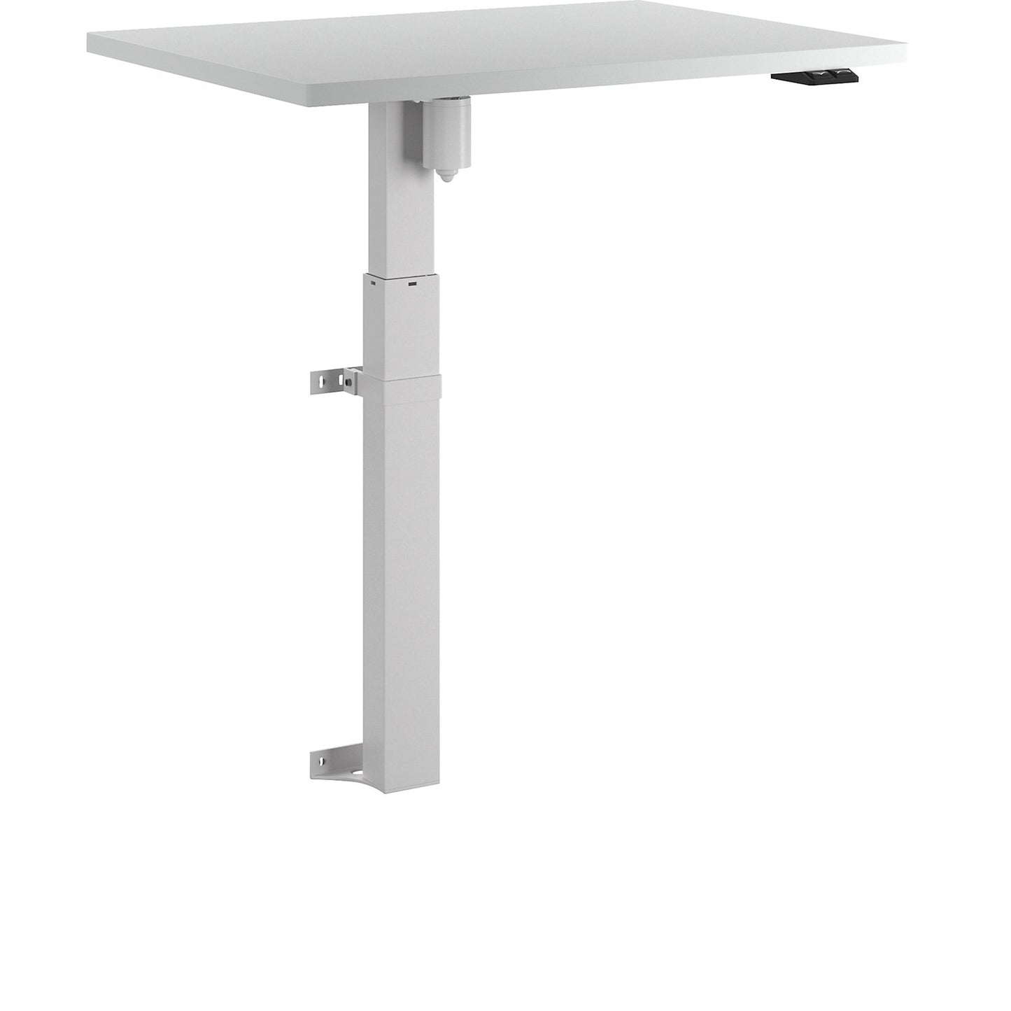 Atlanta 1-column desk, wall-mounted, WxD 800 x 600 mm, white, light grey.