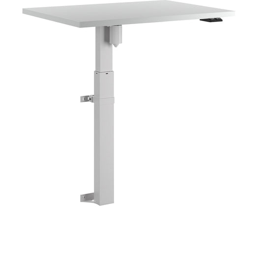Atlanta 1-column desk, wall-mounted, WxD 800 x 600 mm, white, light grey.