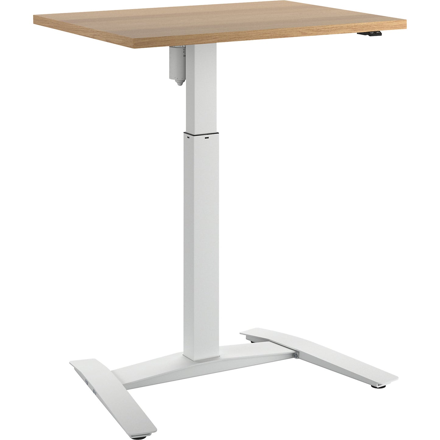 Atlanta 1-column desk, WxD 800 x 600 mm, white, beech.