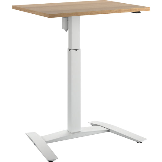 Atlanta 1-column desk, WxD 800 x 600 mm, white, beech.