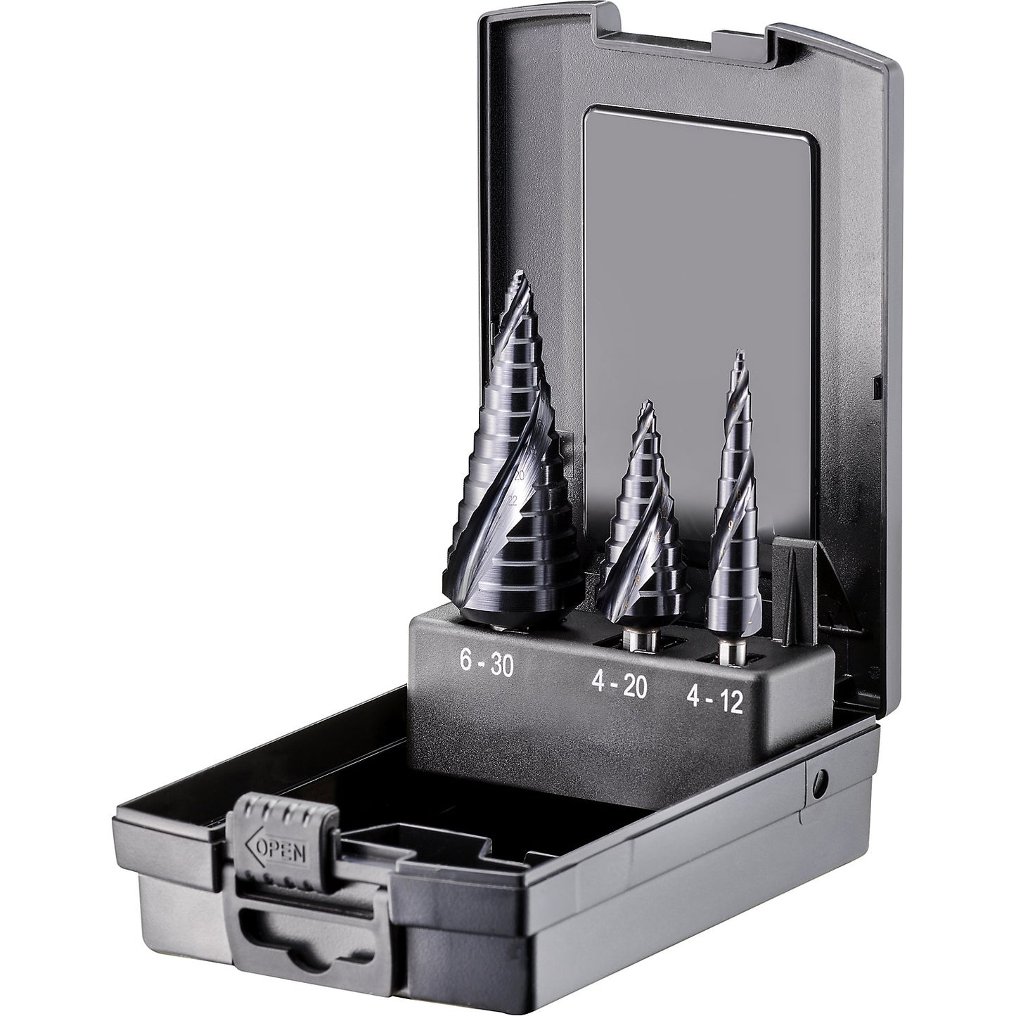 Step drill set, HSS-g TiALN with step tip - spiral - PREMIUM, .