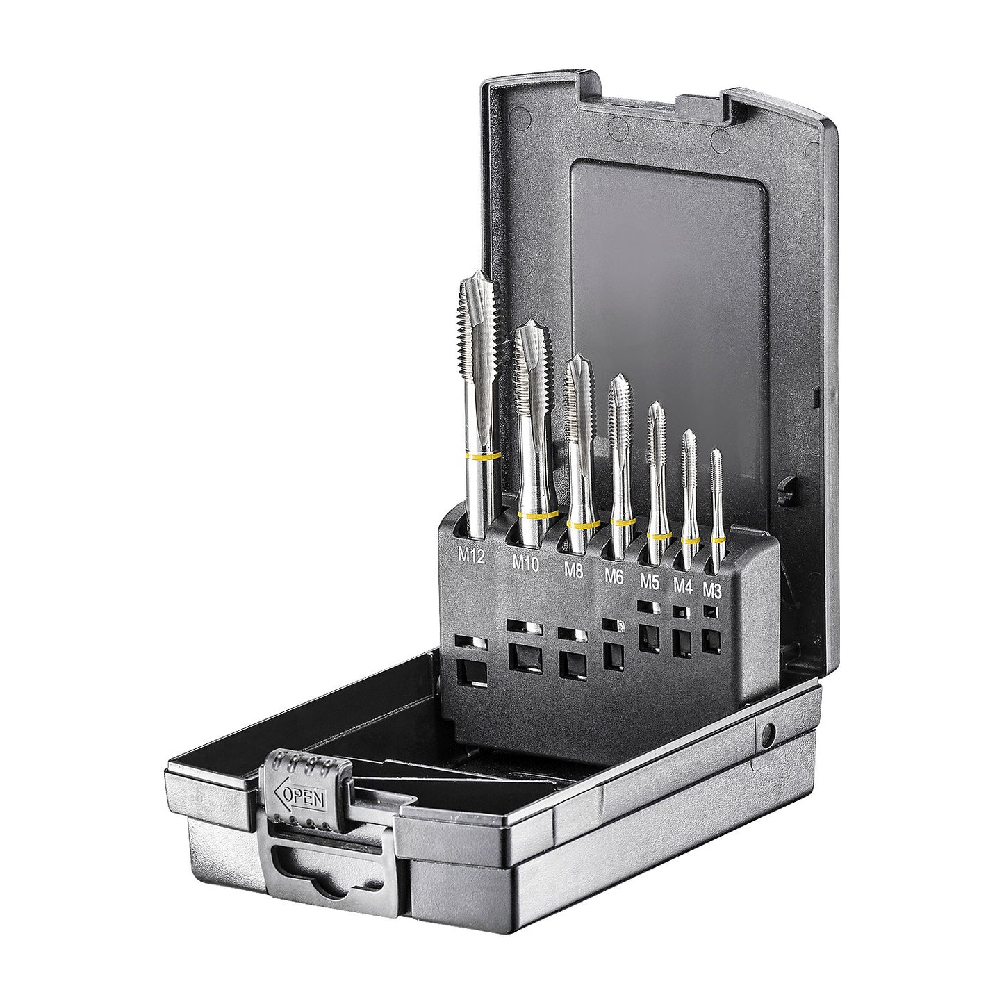 Machine tap set, DIN 371/376 HSSE-Co5 type B with colour ring - PREMIUM, small set, 7 parts.