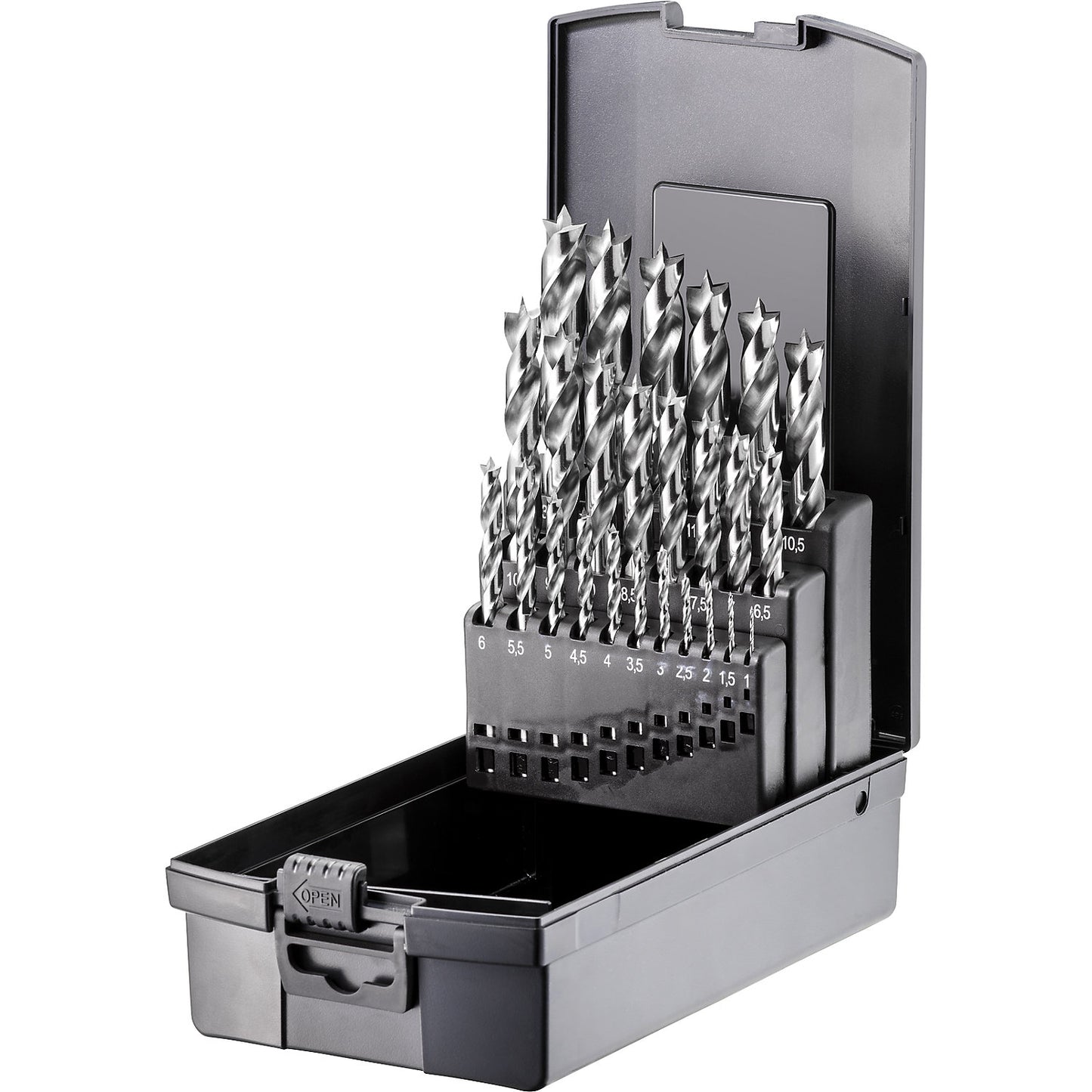 Wood drill bit set, HSS-g - PREMIUM, 25 pieces.