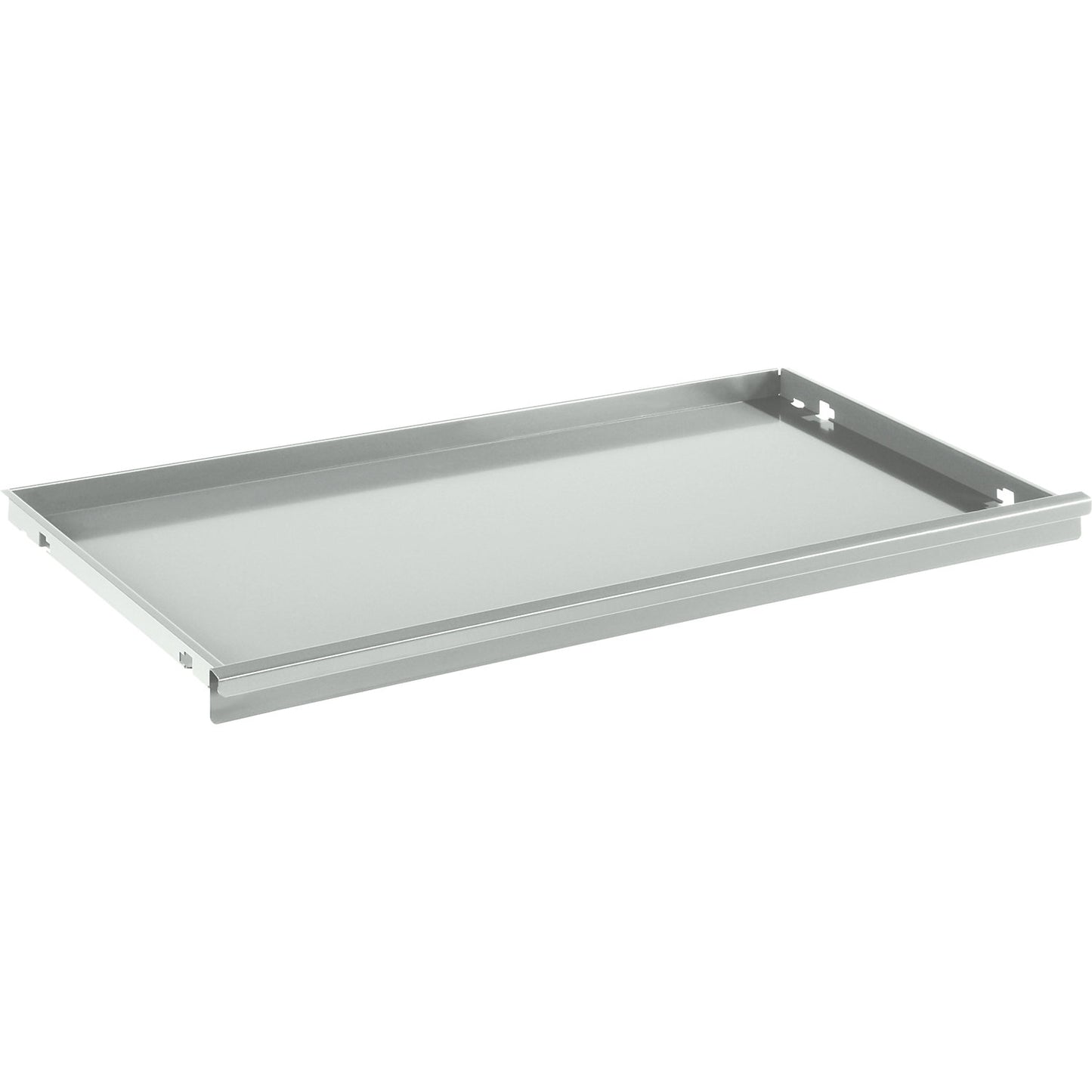 Pull-out shelf for ESD double door cupboard, HxWxD 53 x 867 x 459 mm, max. load 50 kg, light grey RAL 7035.