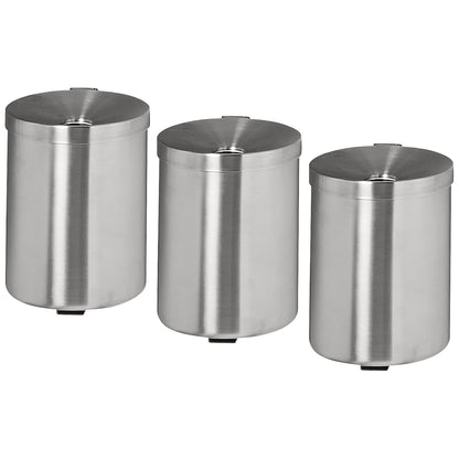 Wall ashtray, stainless steel, pack of 3, capacity 6 l.