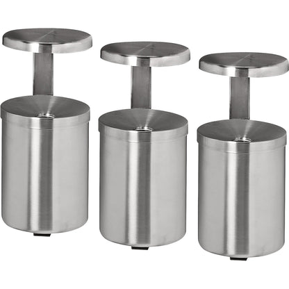 Wall-mounted ashtray with roof, stainless steel, pack of 3, capacity 6 l.