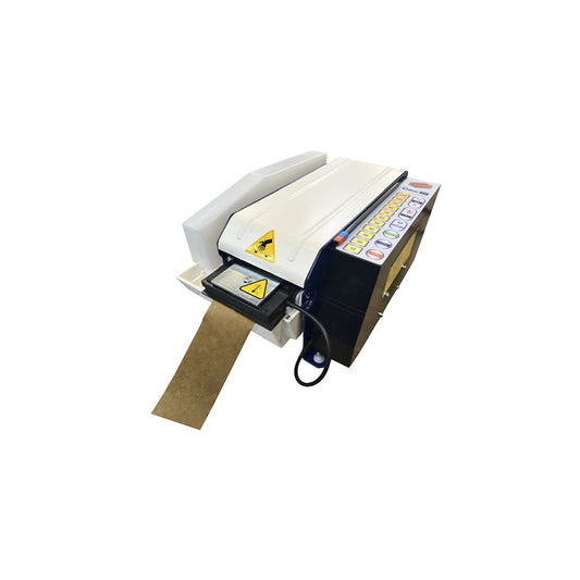 Fully automatic dispenser for gummed tapes, for tape width 20 - 100 mm, white/charcoal.
