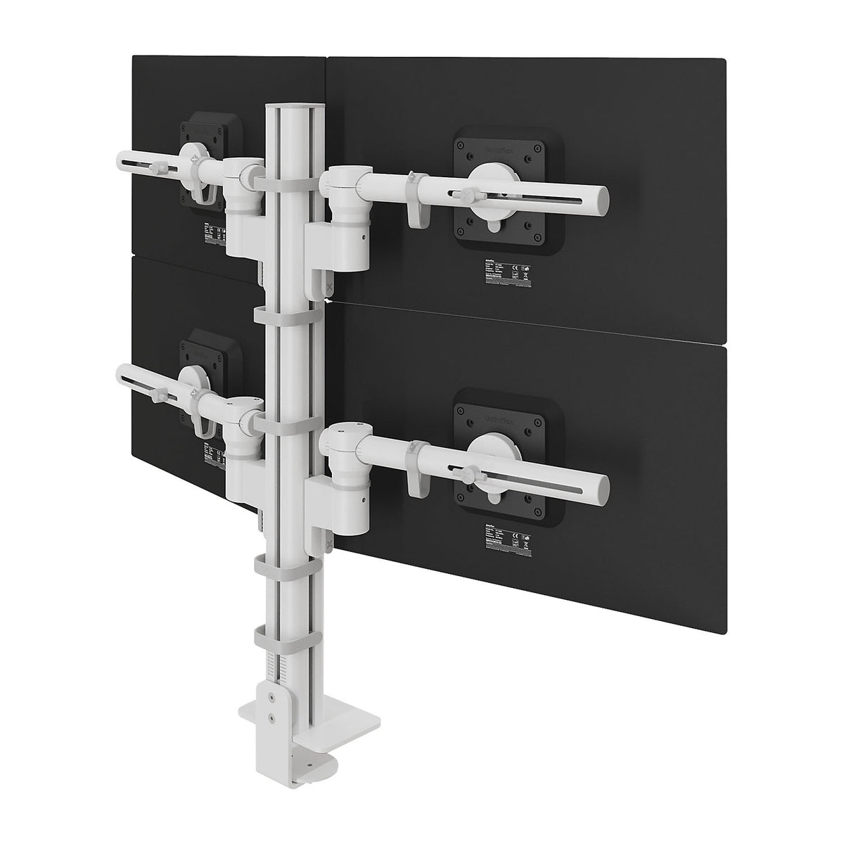 Viewgo Modular monitor arm, height adjustment 645 mm, for 4 monitors, white.