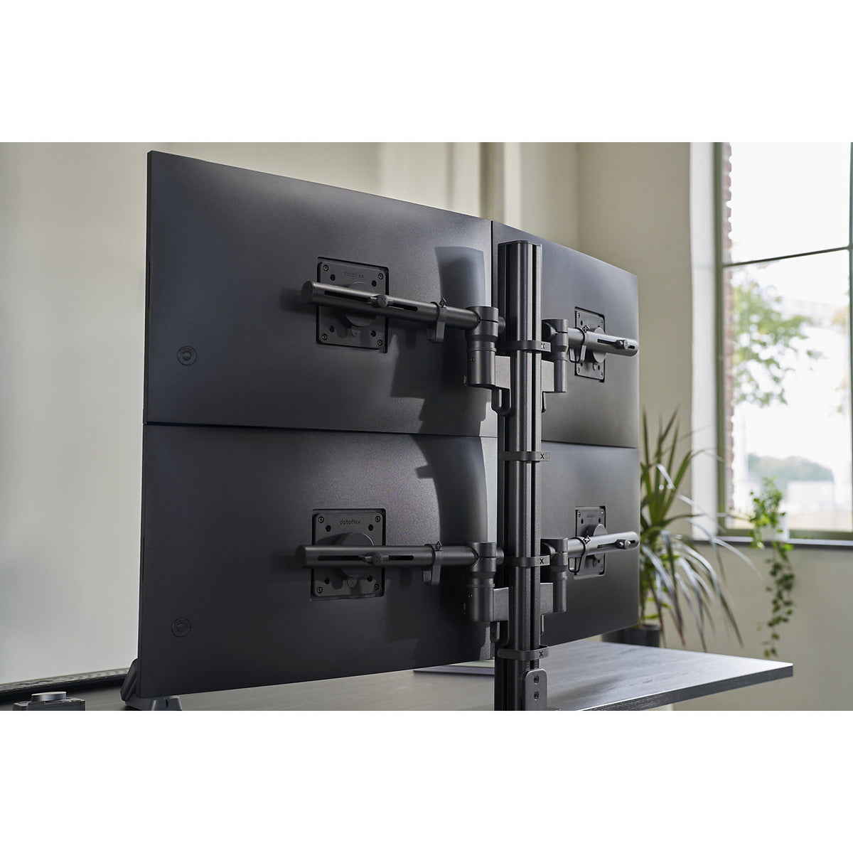 Viewgo Modular monitor arm, height adjustment 645 mm, for 4 monitors, black.