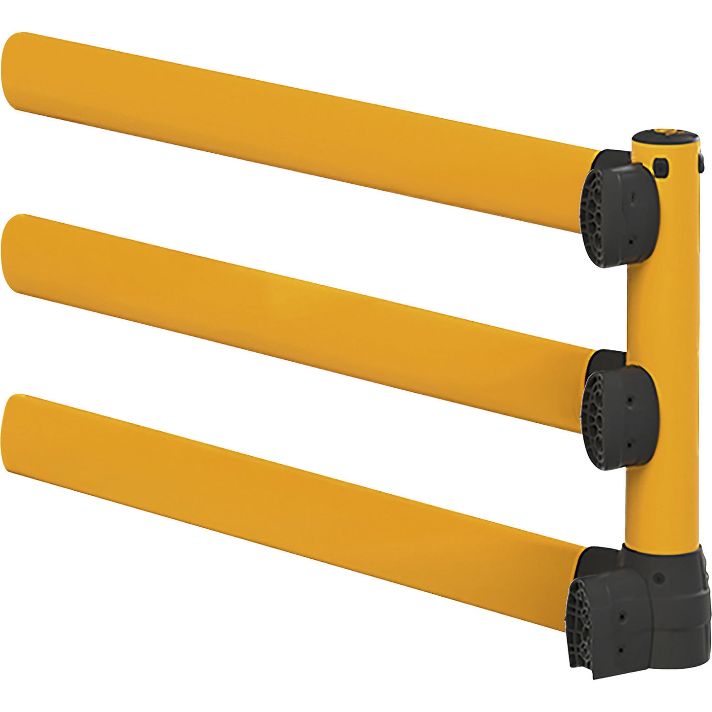 L-Line crash protection railing with forklift guard, LxWxH 2438 x 205 x 1170 mm, corner extension.
