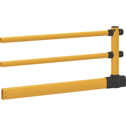 S-Line crash protection railing with forklift guard, LxWxH 2438 x 205 x 1170 mm, middle extension.