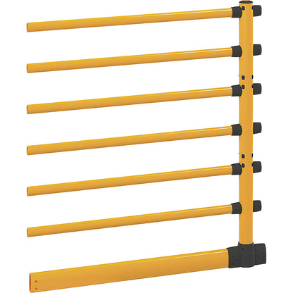 H-Line crash protection railing with forklift guard, LxWxH 2438 x 205 x 2870 mm, middle extension.
