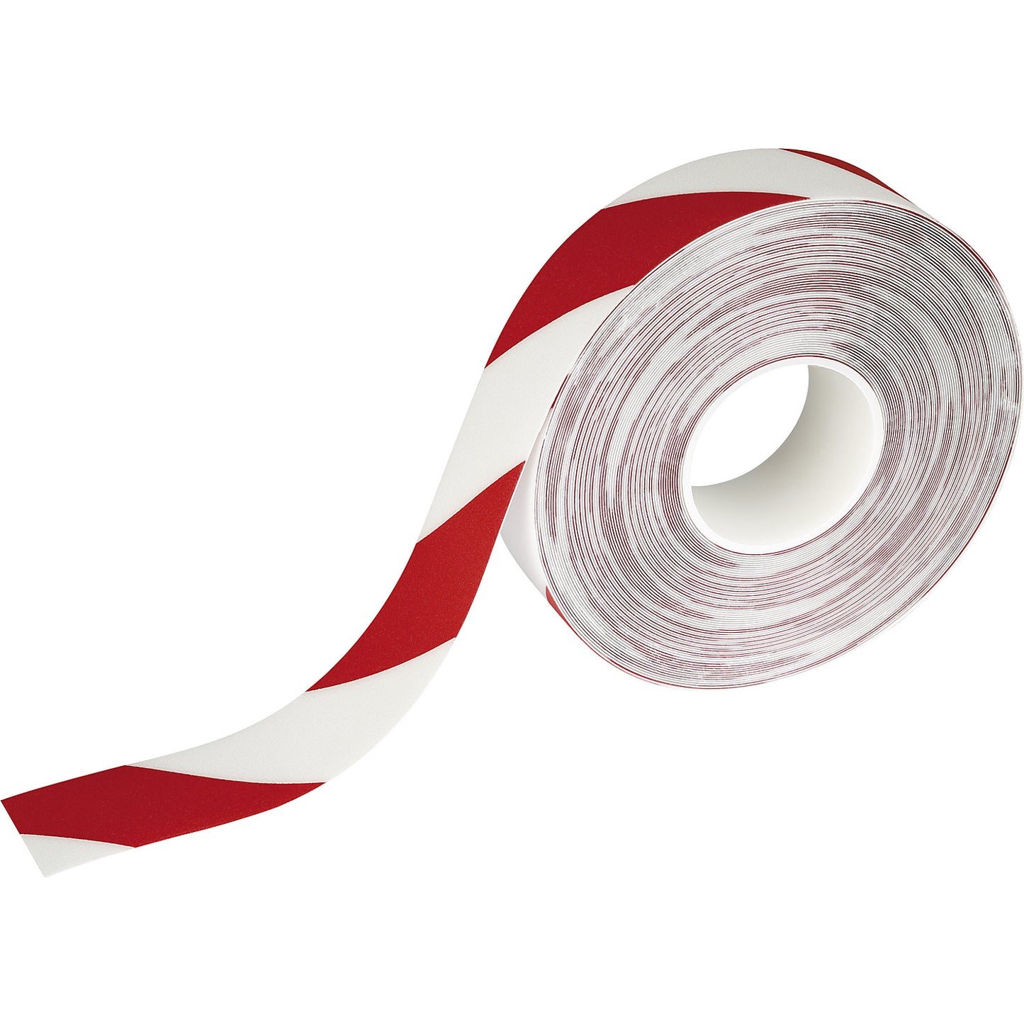 DURALINE® floor marking tape, width 50 mm, thickness 0.5 mm, red-white.
