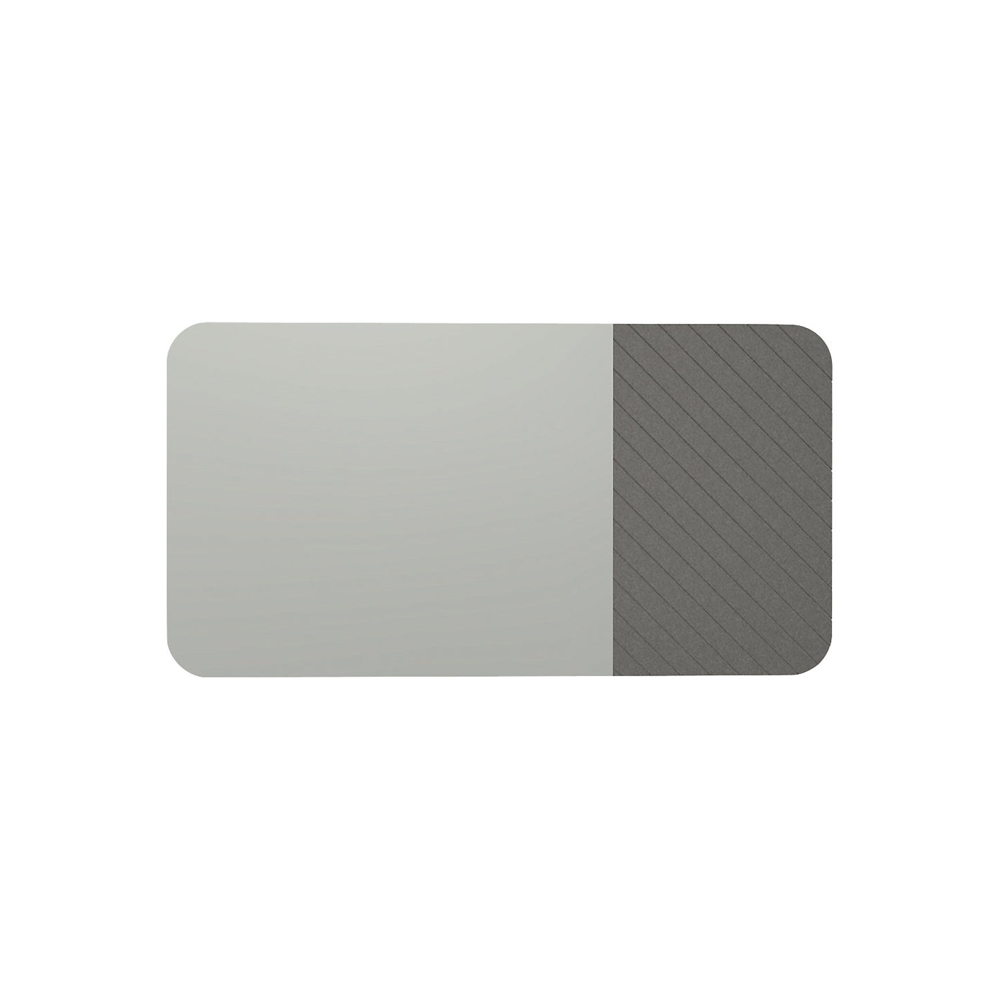 Whiteboard Curve Combi, HxD 1980 x 10 mm, frameless, width 2940 mm, grey.