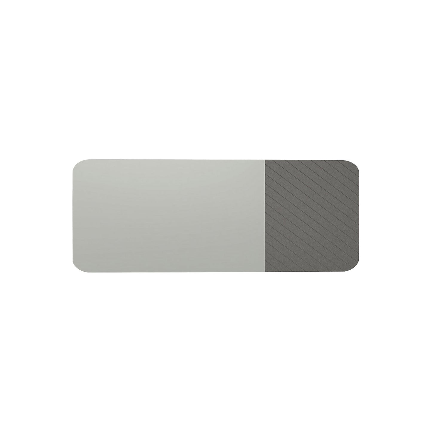 Whiteboard Curve Combi, HxD 1980 x 10 mm, frameless, width 3920 mm, grey.