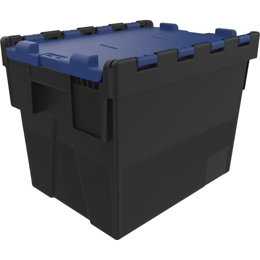 Reusable stacking container, LxWxH 400 x 300 x 306 mm, black/blue.